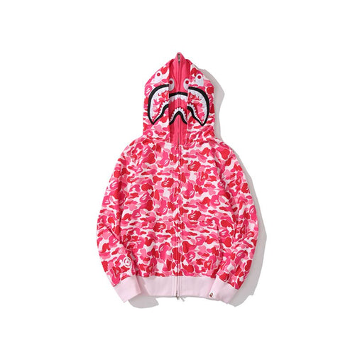 BAPE WGM Shark Camo Full-Zip Hoodie — front