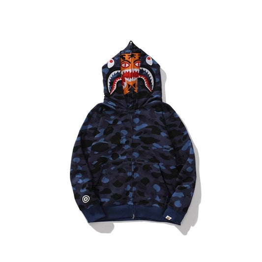 BAPE Shark Camo Full-Zip Hoodie — front