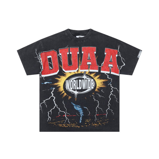 DUAA Black Rhinestone Graphic Short-Sleeve T-Shirt — hero