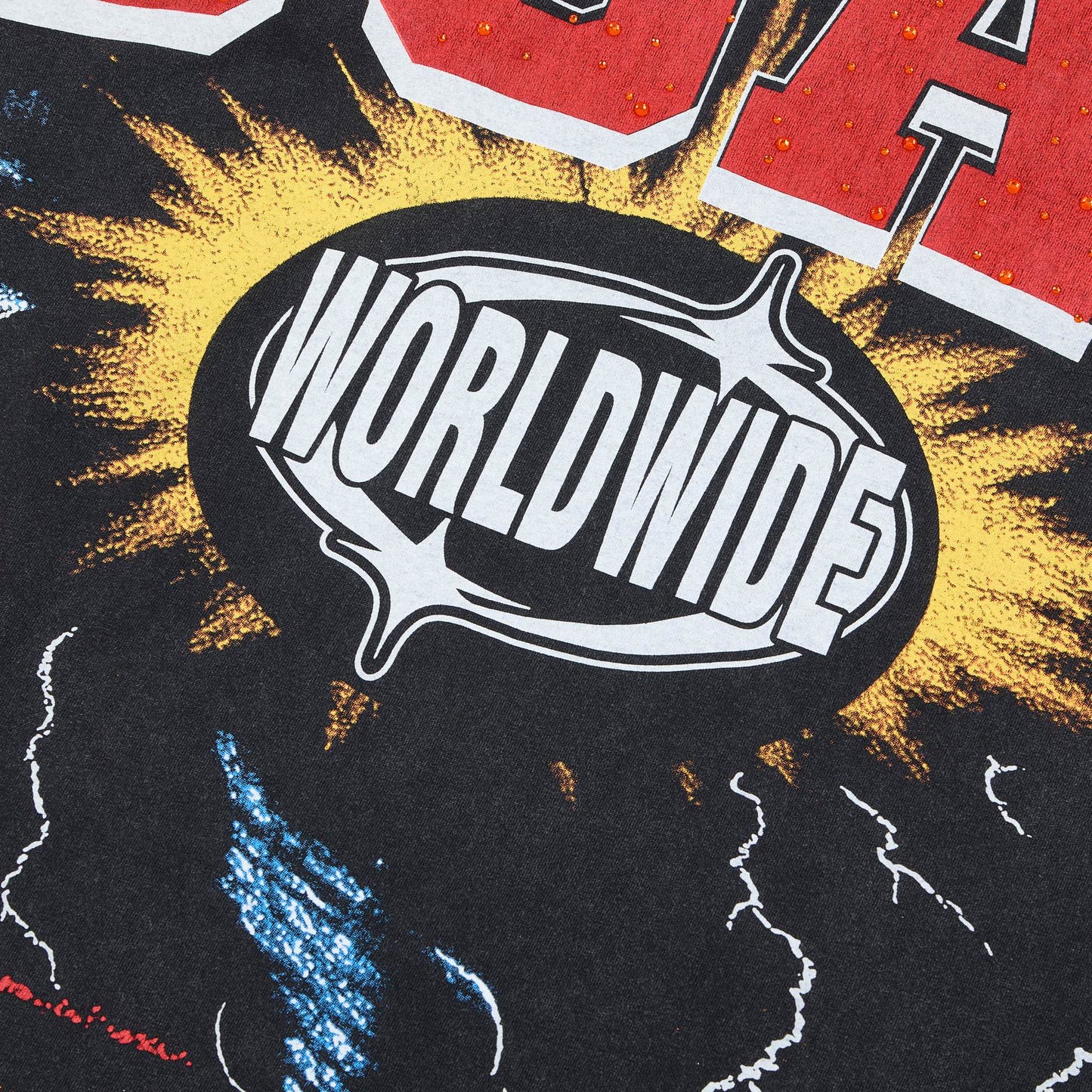 DUAA Black Rhinestone Graphic Short-Sleeve T-Shirt — detail