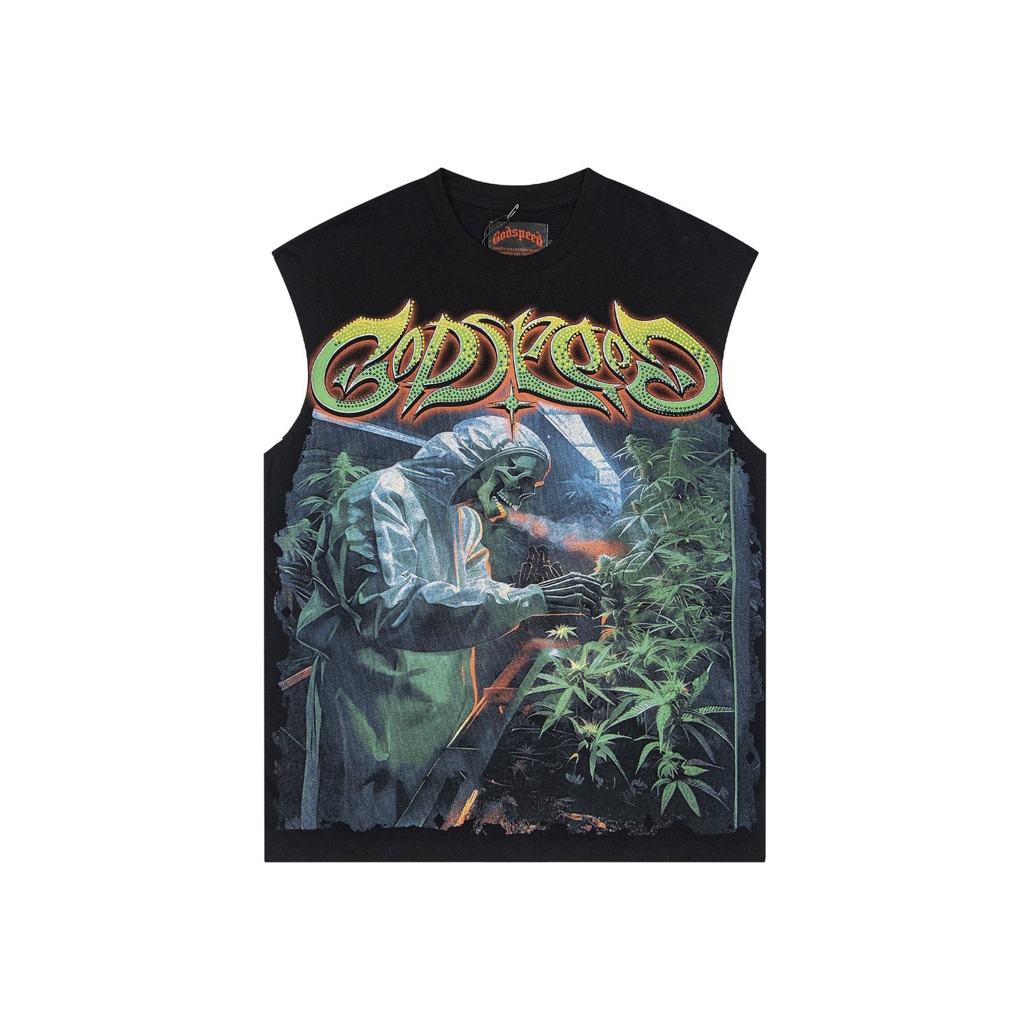 Godspeed Legalized Panther Graphic Sleeveless T-Shirt — front