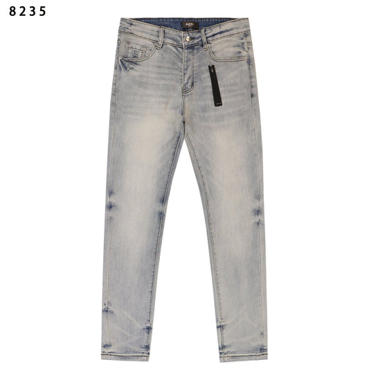 Amiri Light Blue Distressed Slim Jeans — hero