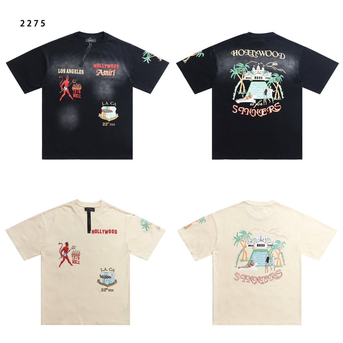 AMIRI Crystal Sinners Graphic T-Shirt — comparison