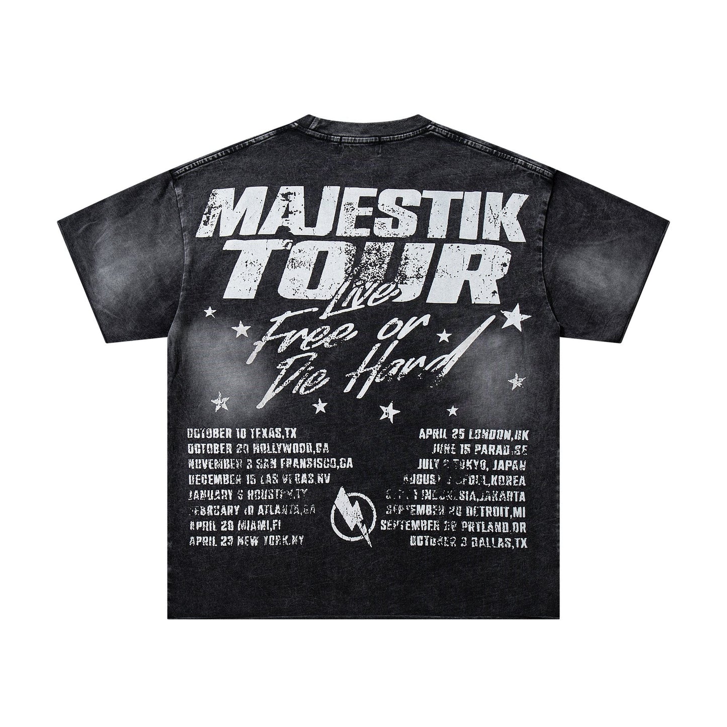 MAJESTIK Washed Black Tour Graphic T-Shirt — back