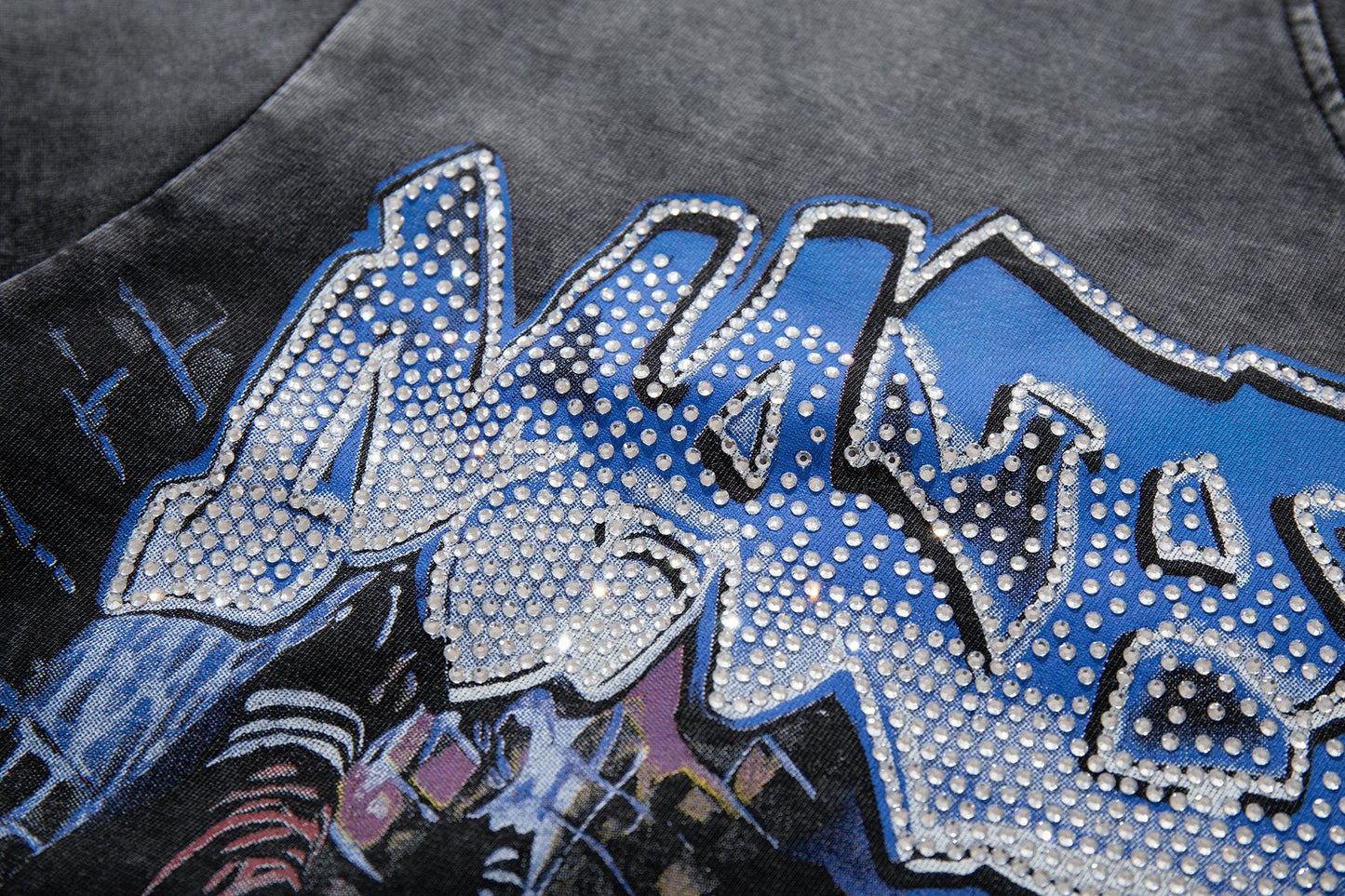 MAJESTIK Washed Black Tour Graphic T-Shirt — detail