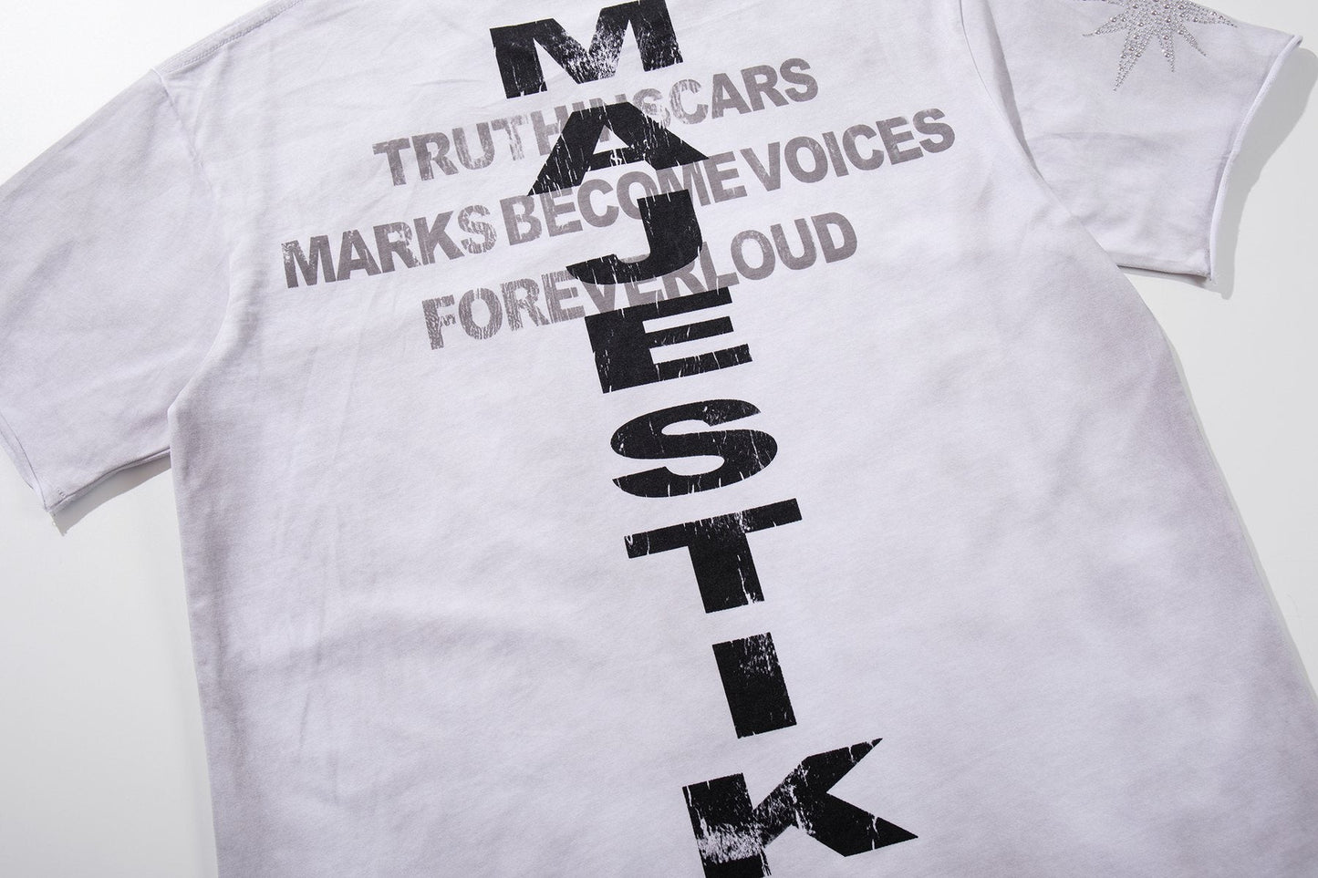 MAJESTIK Rhinestone Graphic Short-Sleeve T-Shirt — detail