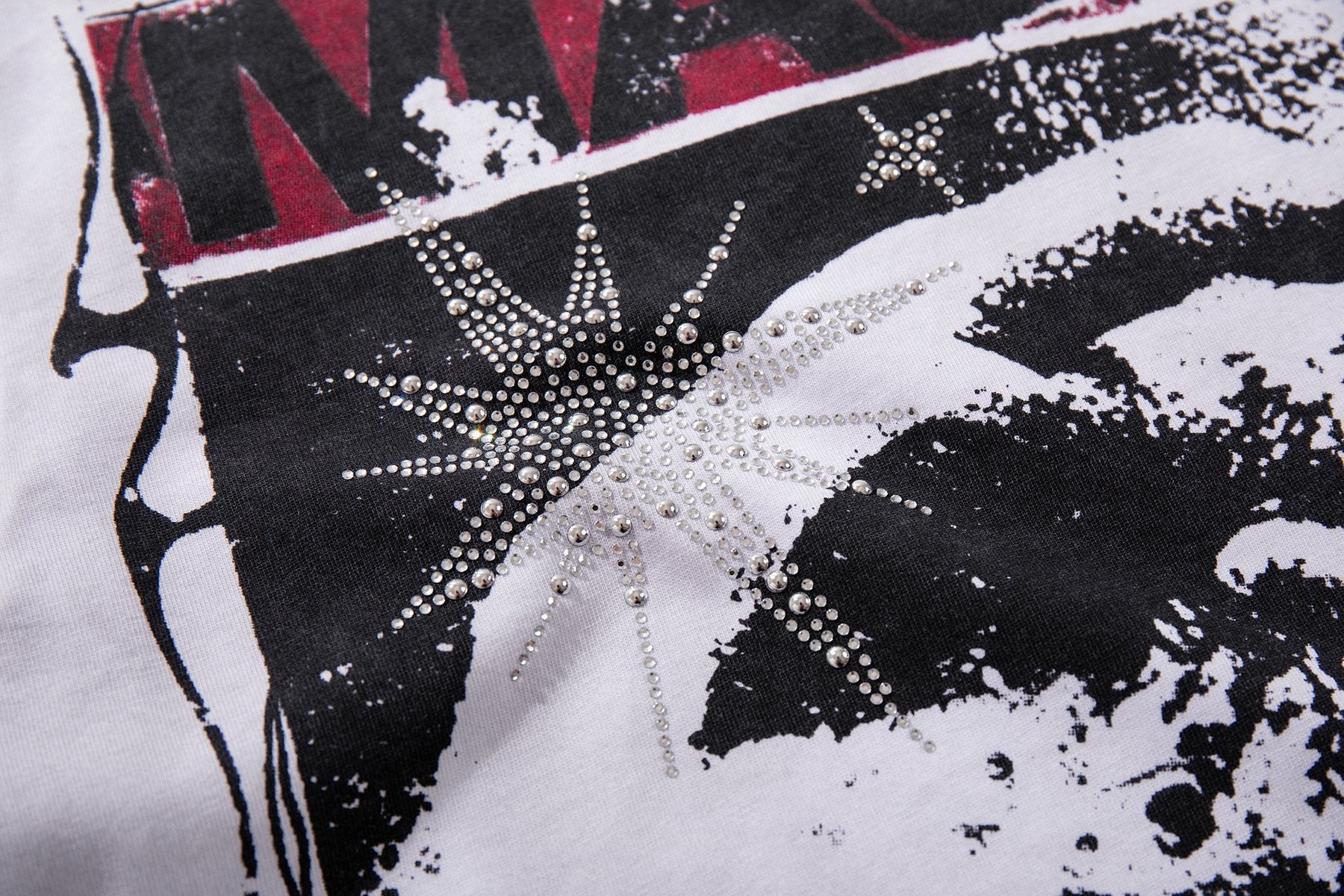 MAJESTIK Rhinestone Graphic Short-Sleeve T-Shirt — detail
