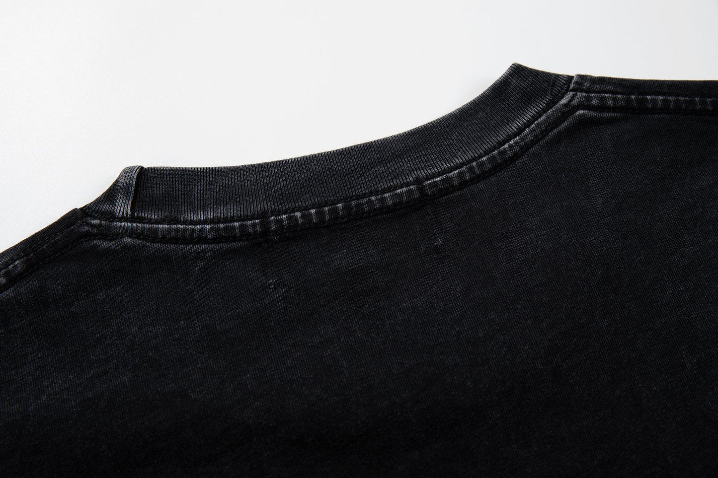 MAJESTIK Washed Black Concert-Collage Graphic T-Shirt — detail