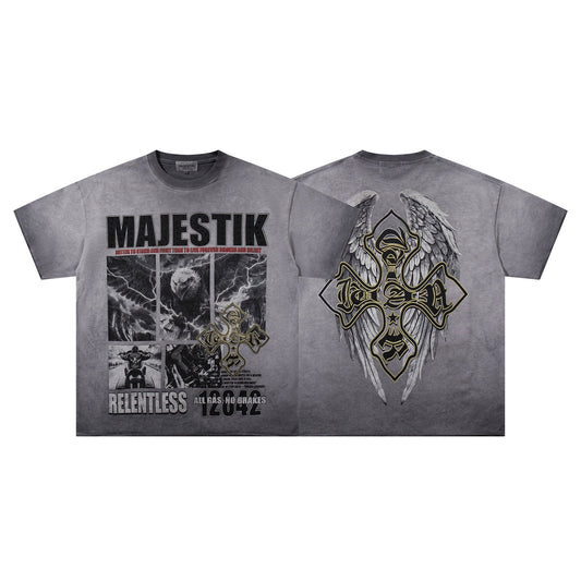MAJESTIK Winged Cross Graphic T-Shirt — hero