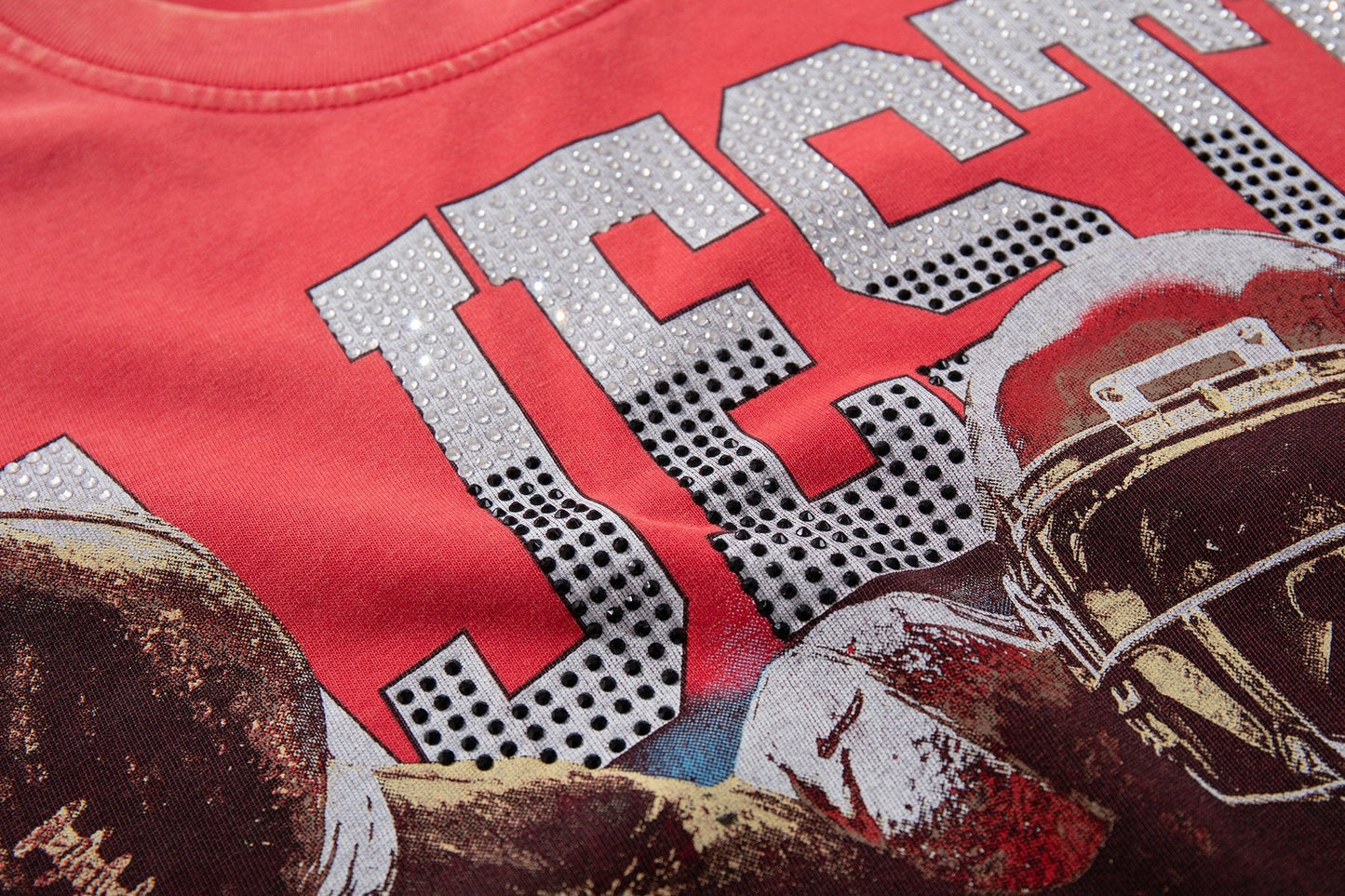 MAJESTIK Football Bear Graphic Short-Sleeve T-Shirt — detail