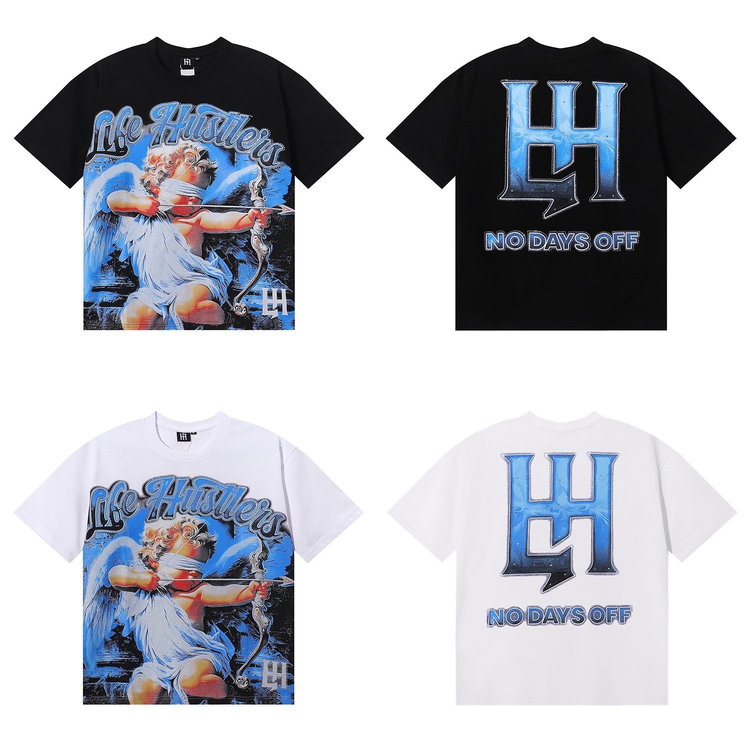 Life Hustlere Masked Angel Archer Graphic T-Shirt — comparison