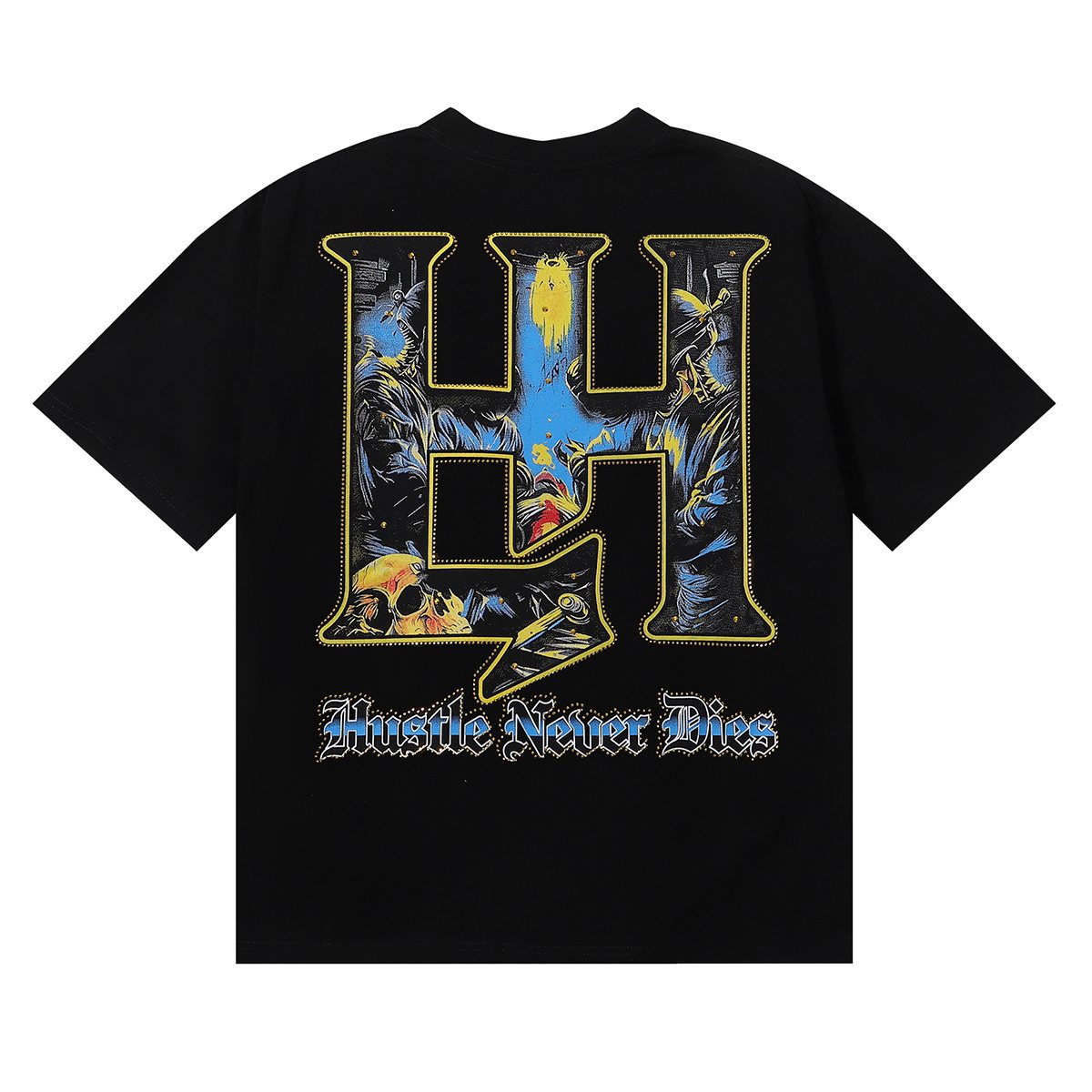 Life Hustlere Skull Doctor Graphic T-Shirt — back