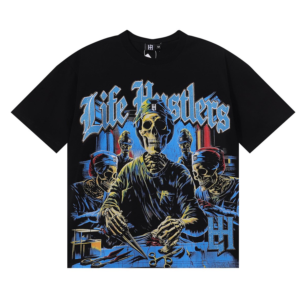 Life Hustlere Skull Doctor Graphic T-Shirt — front