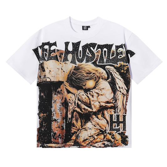 Life Hustlere Praying Angel Rhinestone Graphic T-Shirt — hero
