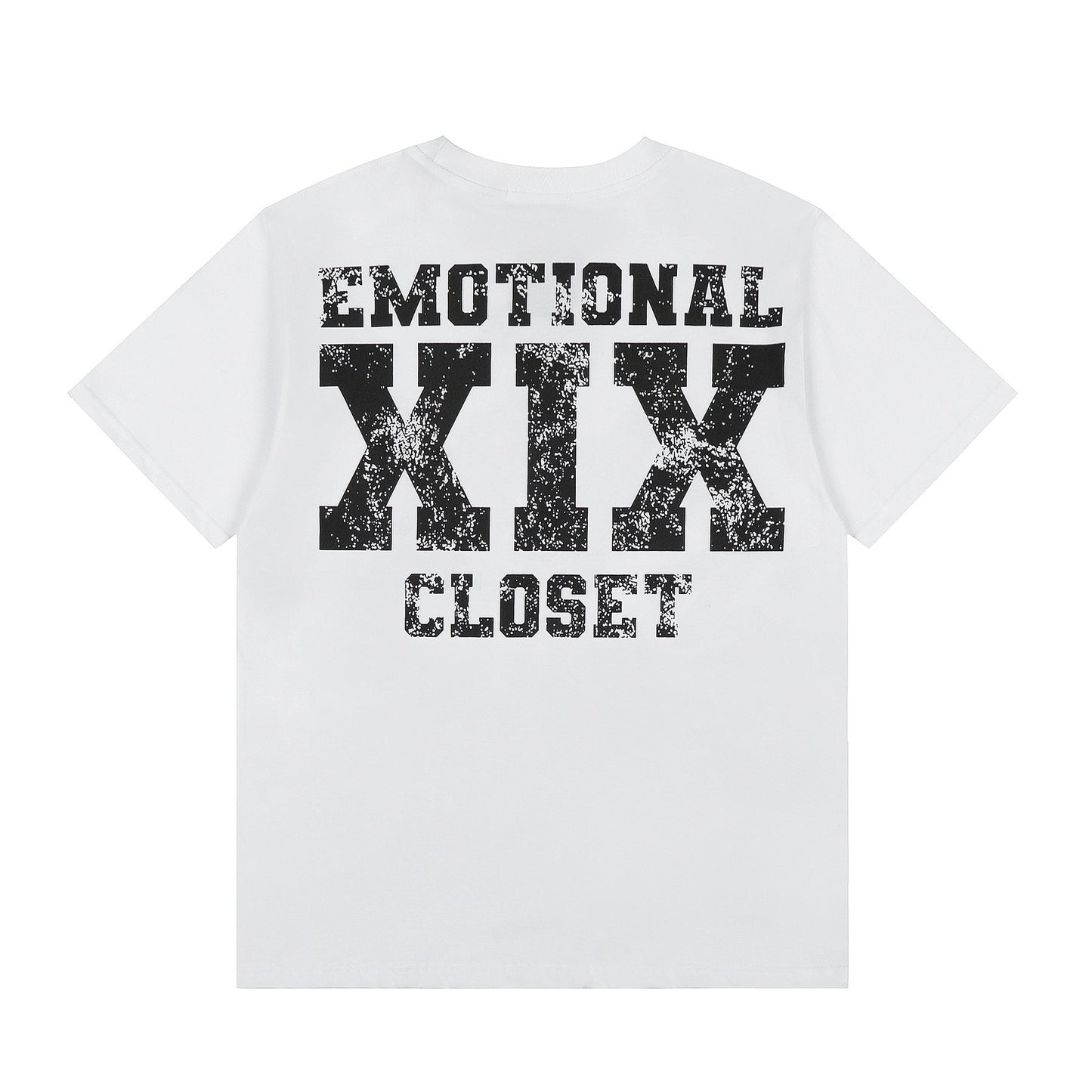 MIXED EMOTION Distressed Skull Graphic T-Shirt — back