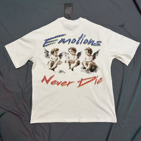 MIXED EMOTION Emotions Never Die Cherub Graphic T-Shirt — hero