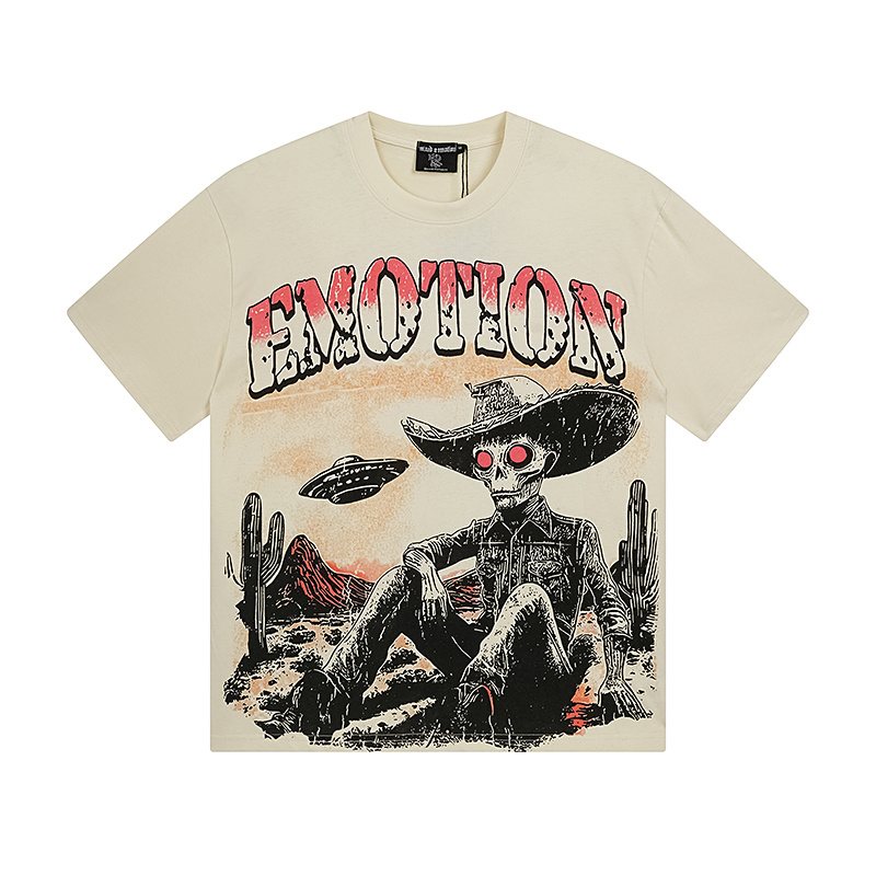 MIXED EMOTION Cowboy Graphic Short-Sleeve T-Shirt — front