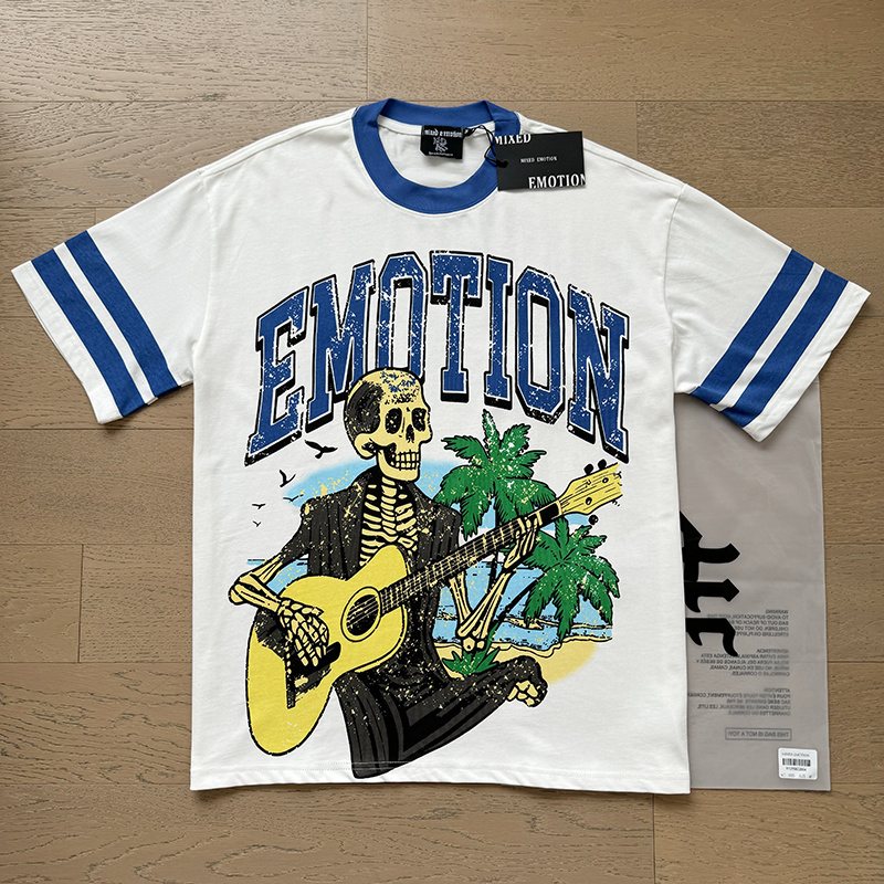 MIXED EMOTION Skeleton Guitar Graphic T-Shirt — context