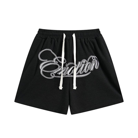 MIXED EMOTION Embroidered Drawstring Shorts — hero