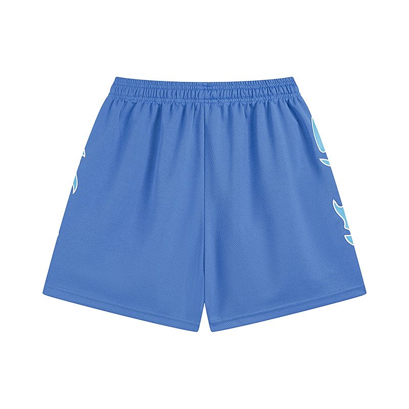MIXED EMOTION Flame Graphic Drawstring Shorts — back