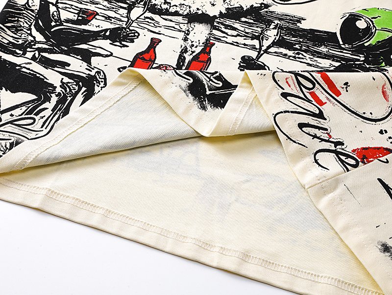 MIXED EMOTION Distressed Graphic Long-Sleeve T-Shirt — detail