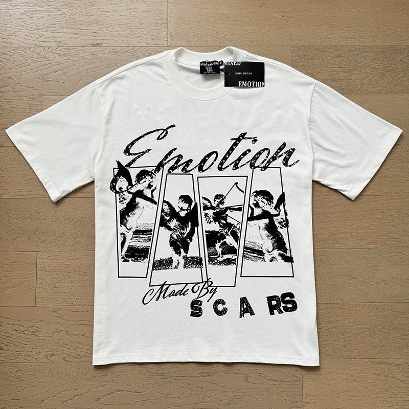 MIXED EMOTION Front-and-Back Graphic T-Shirt — front