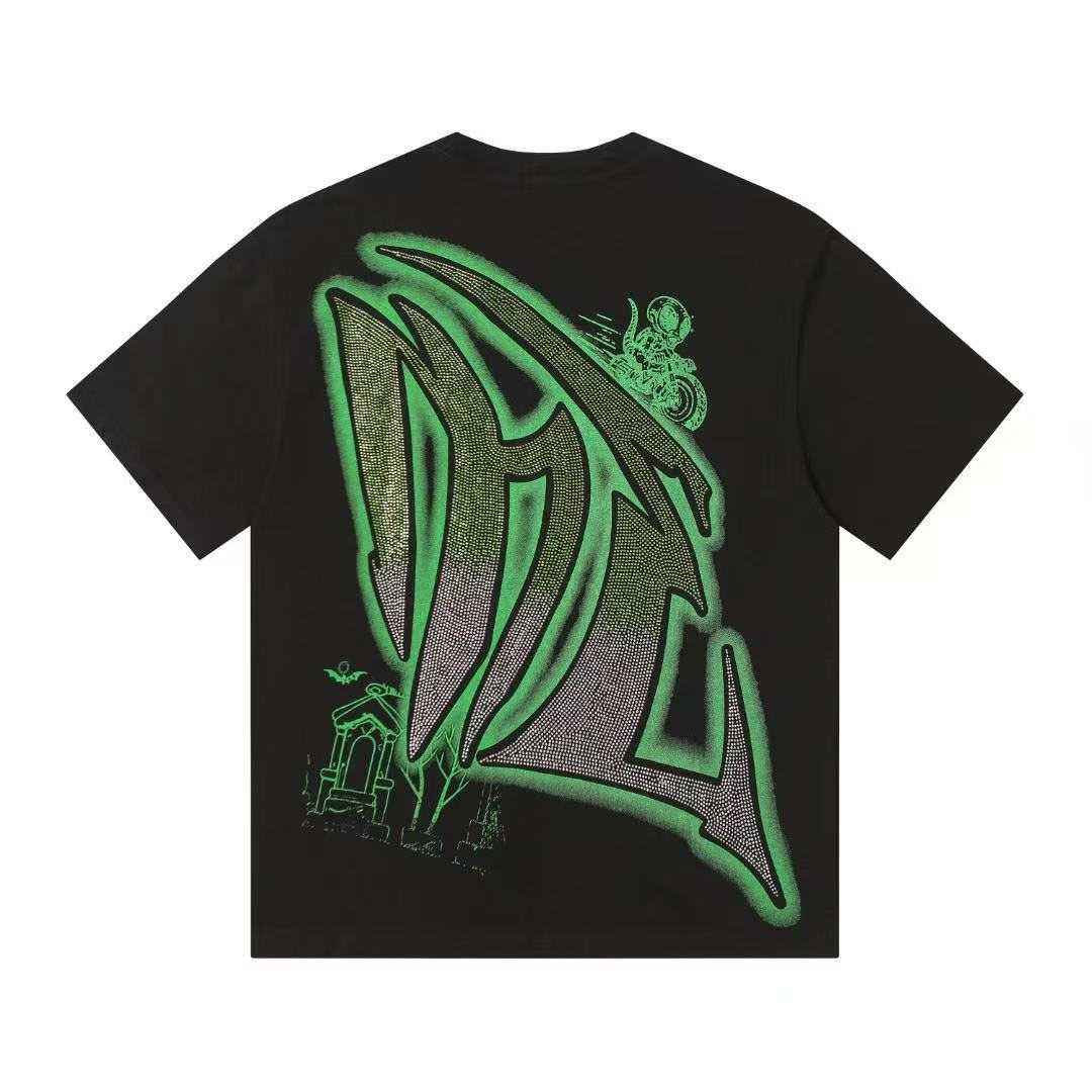 MIXED EMOTION Motorcycle Graffiti Graphic T-Shirt — back