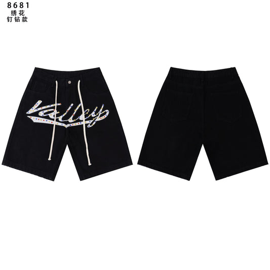 VALE Skittle Graphic Washed Denim Shorts — hero
