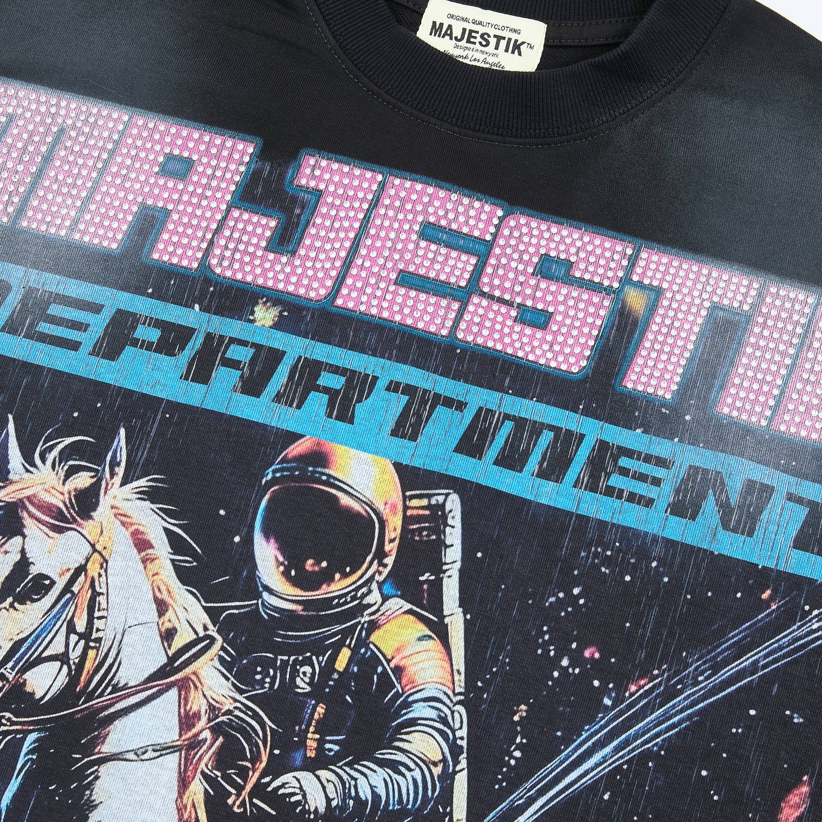 MAJESTIK Astronaut Horse Graphic T-Shirt — detail
