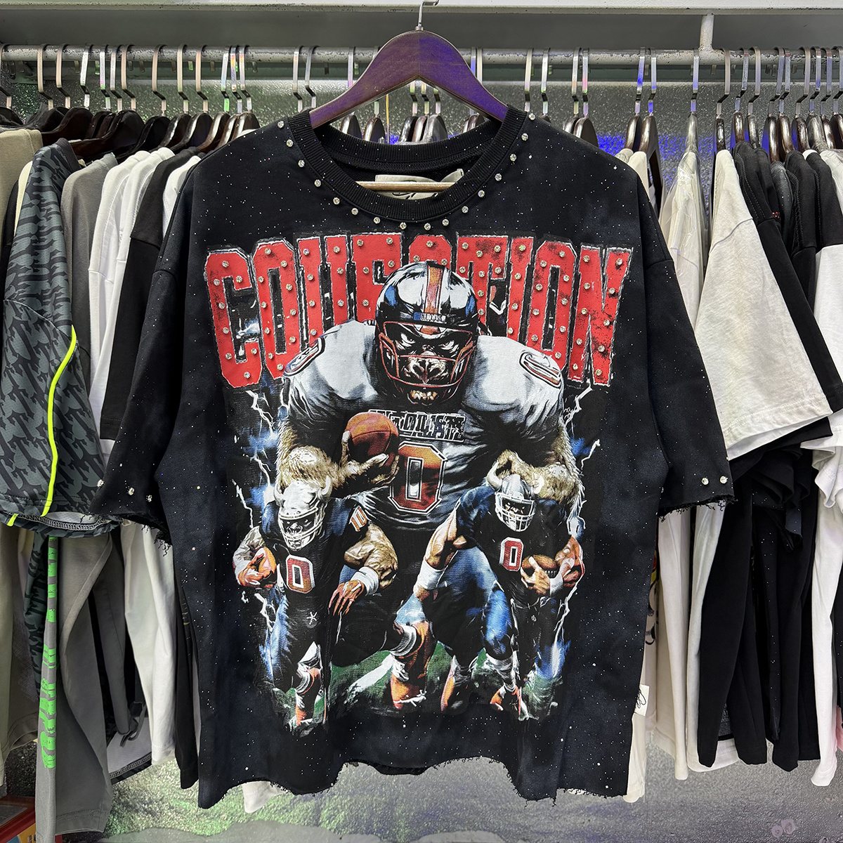BKYS Revival Football Graphic Cropped T-Shirt — context