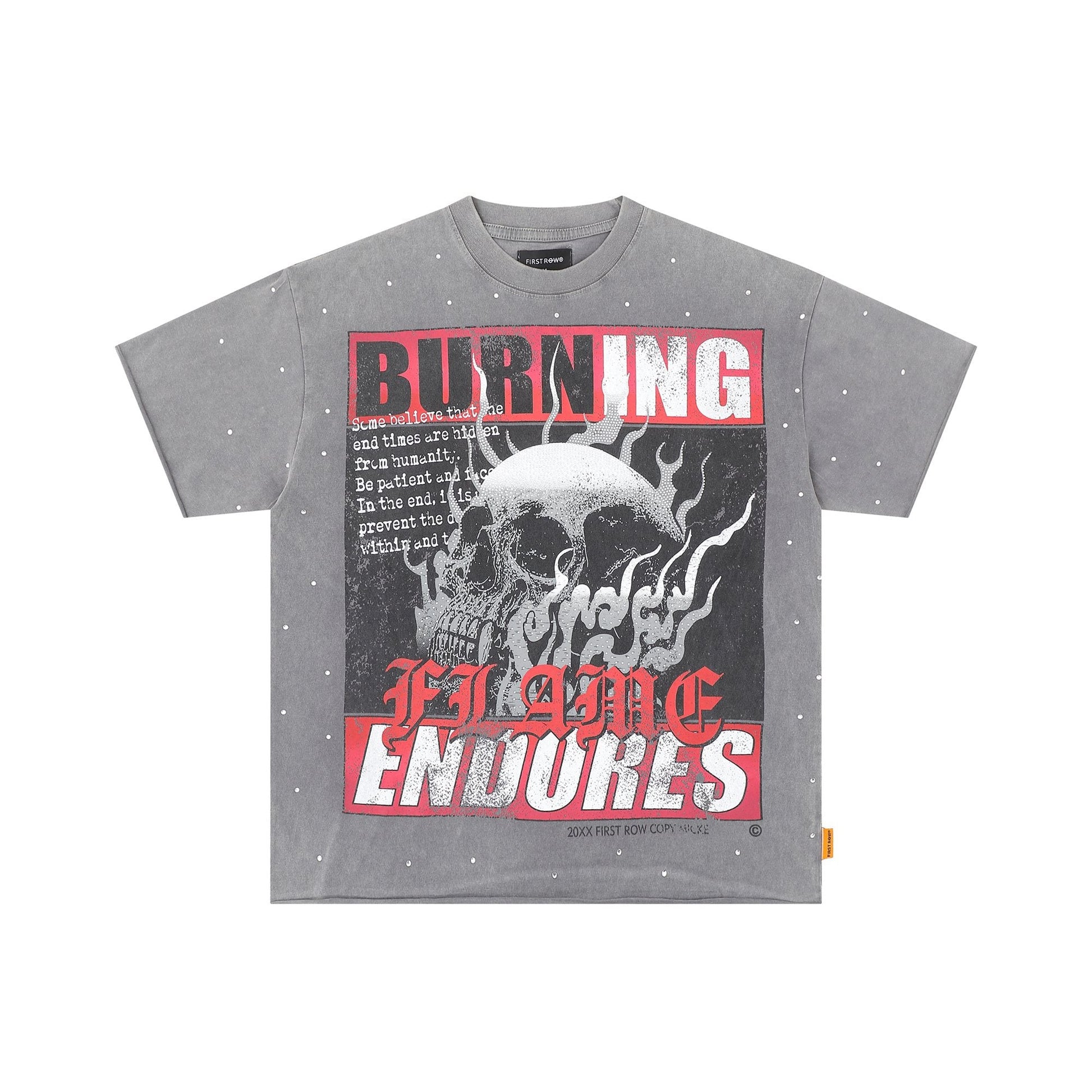 FIRST ROW Burning Flames Cropped Graphic T-Shirt — hero