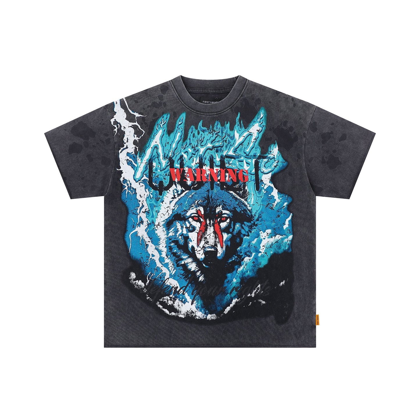 FIRST ROW Warning Not So Quiet Wolf Cropped T-Shirt — hero