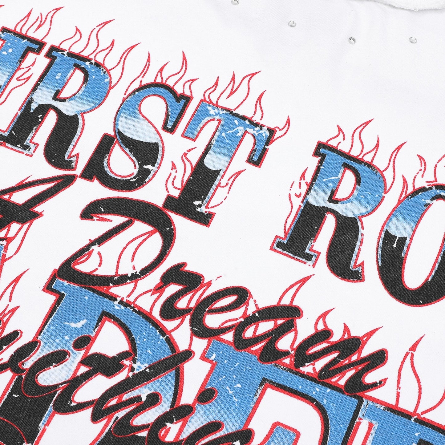 FIRST ROW Lost Utopia Burning Flame T-Shirt — detail