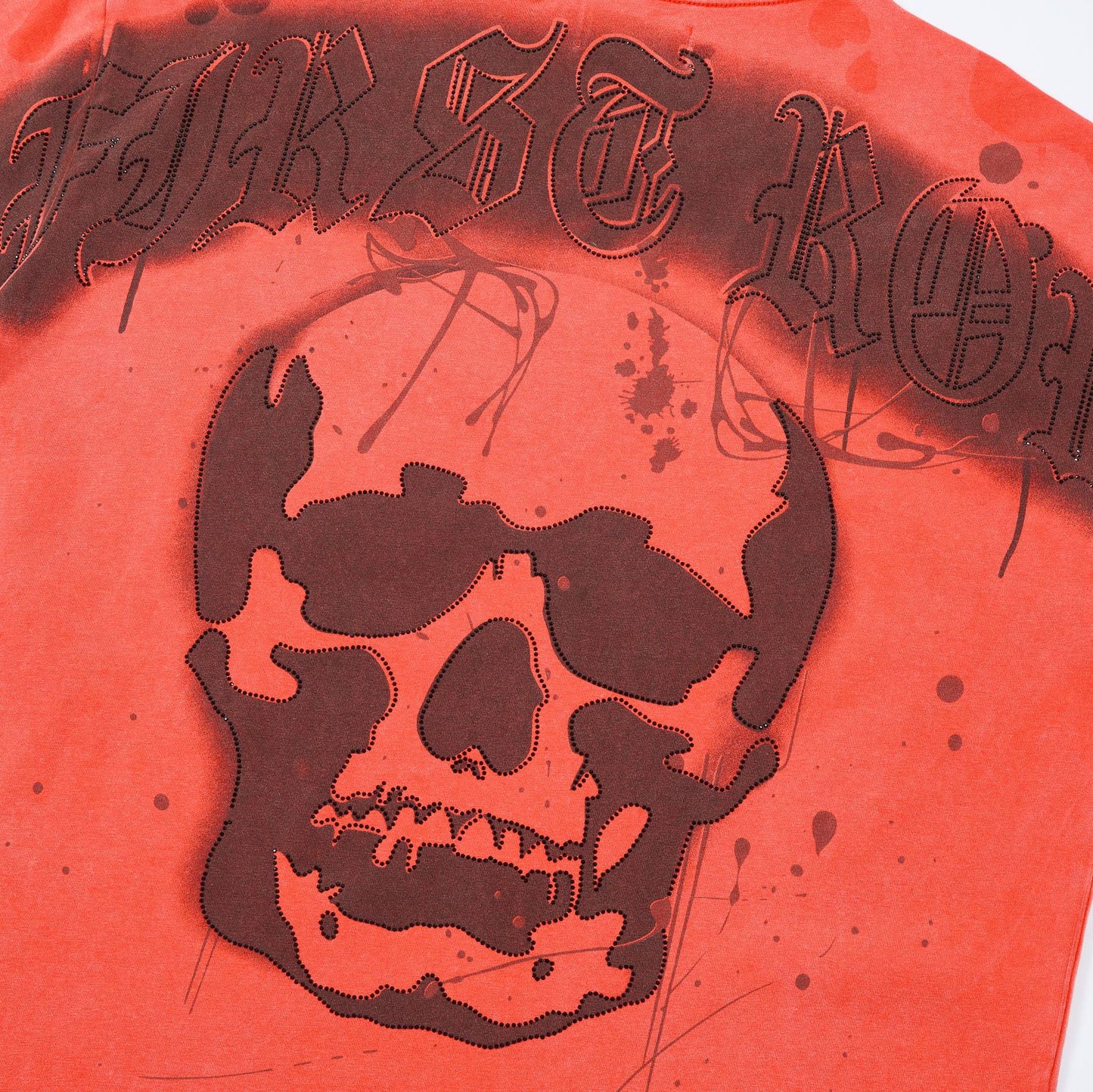 FIRST ROW Skull Rhinestone Graphic T-Shirt — detail