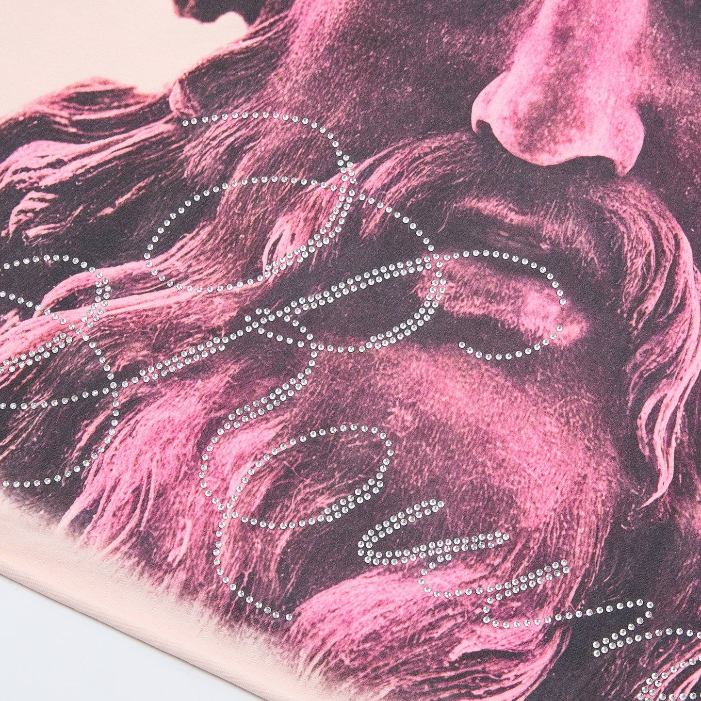 FIRST ROW Rhinestone Graphic Short-Sleeve T-Shirt — detail