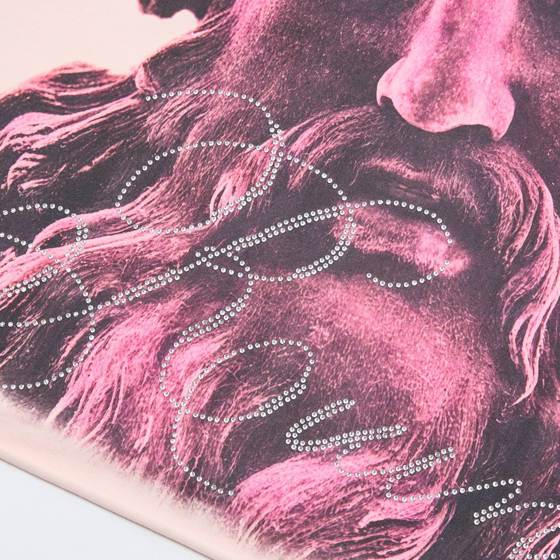 FIRST ROW Rhinestone Graphic Short-Sleeve T-Shirt — detail