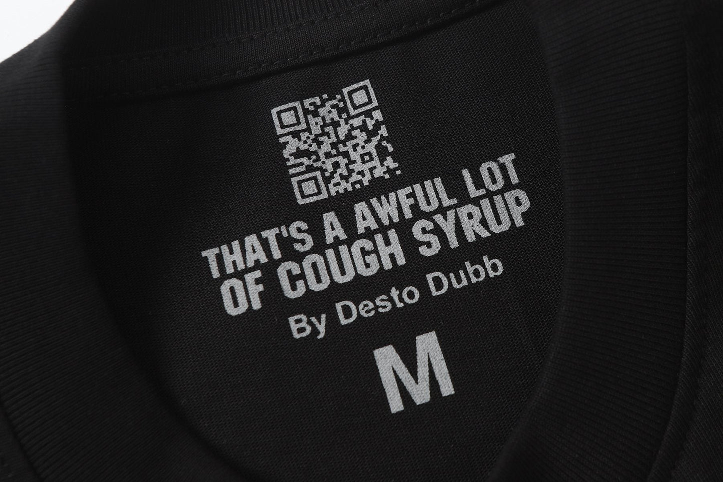 THAT'S A AWFUL LOT OF COUGH SYRUP Purple Front and Back Graphic T-Shirt — neck_label