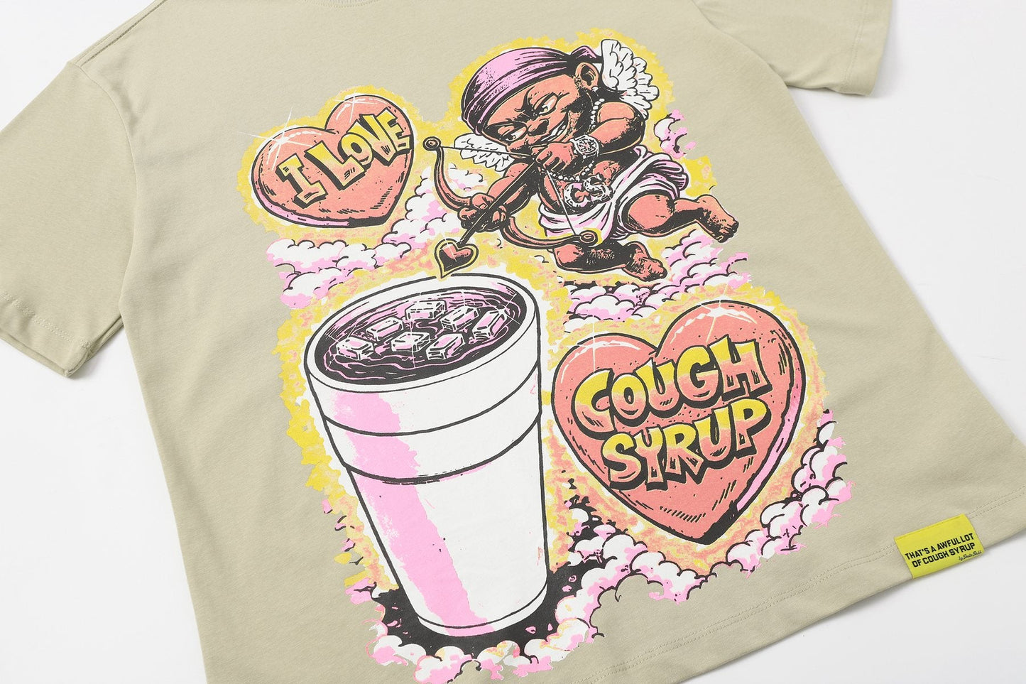 That's A Awful Lot Of Cough Syrup Cupid Graphic T-Shirt — detail