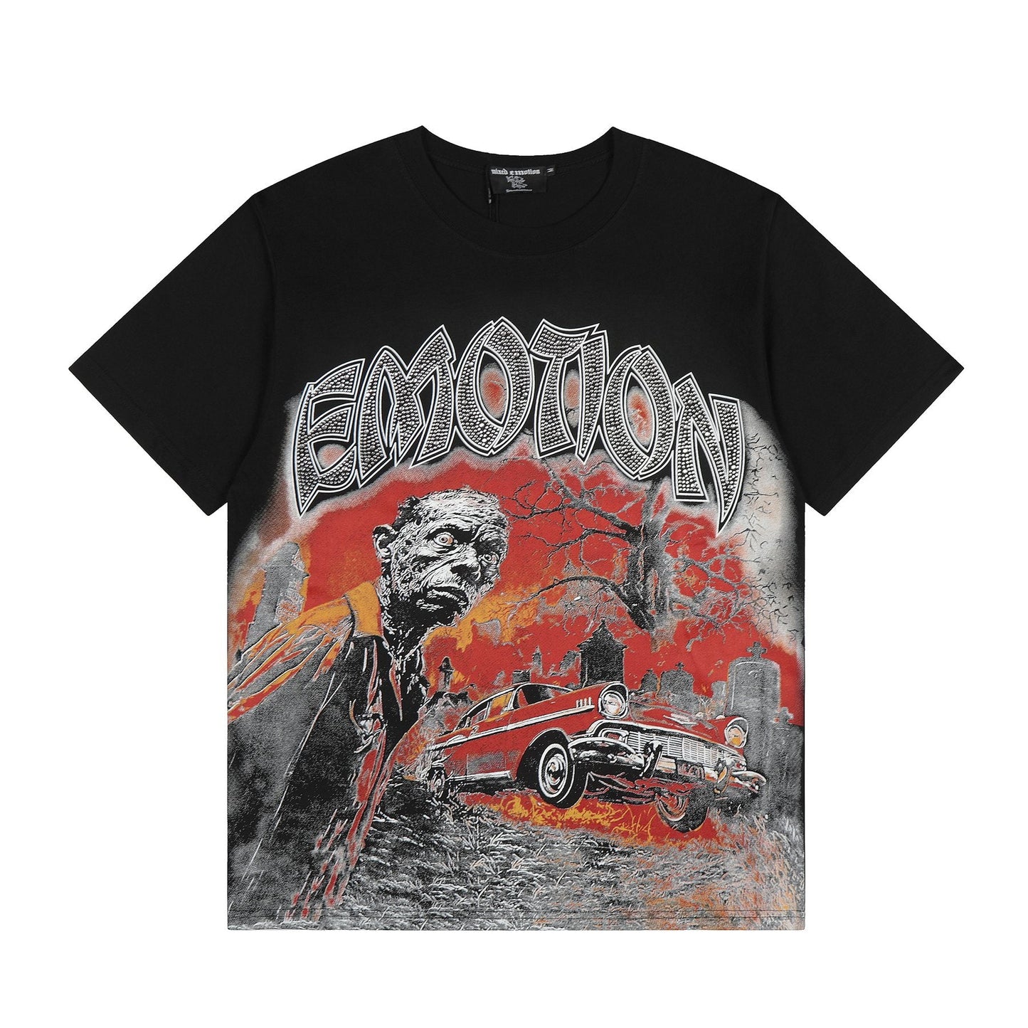 MIXED EMOTION Front-and-Back Graphic Short-Sleeve T-Shirt — front