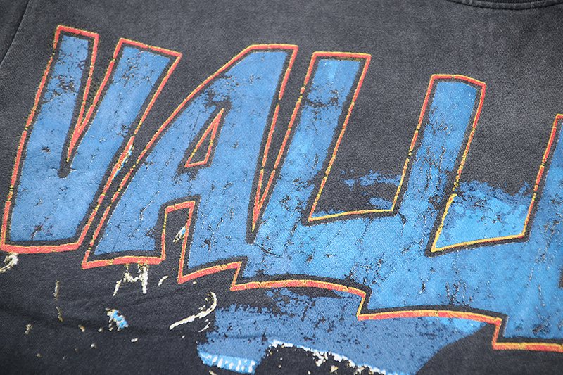 VALE USA Washed Black Car Graphic T-Shirt — detail