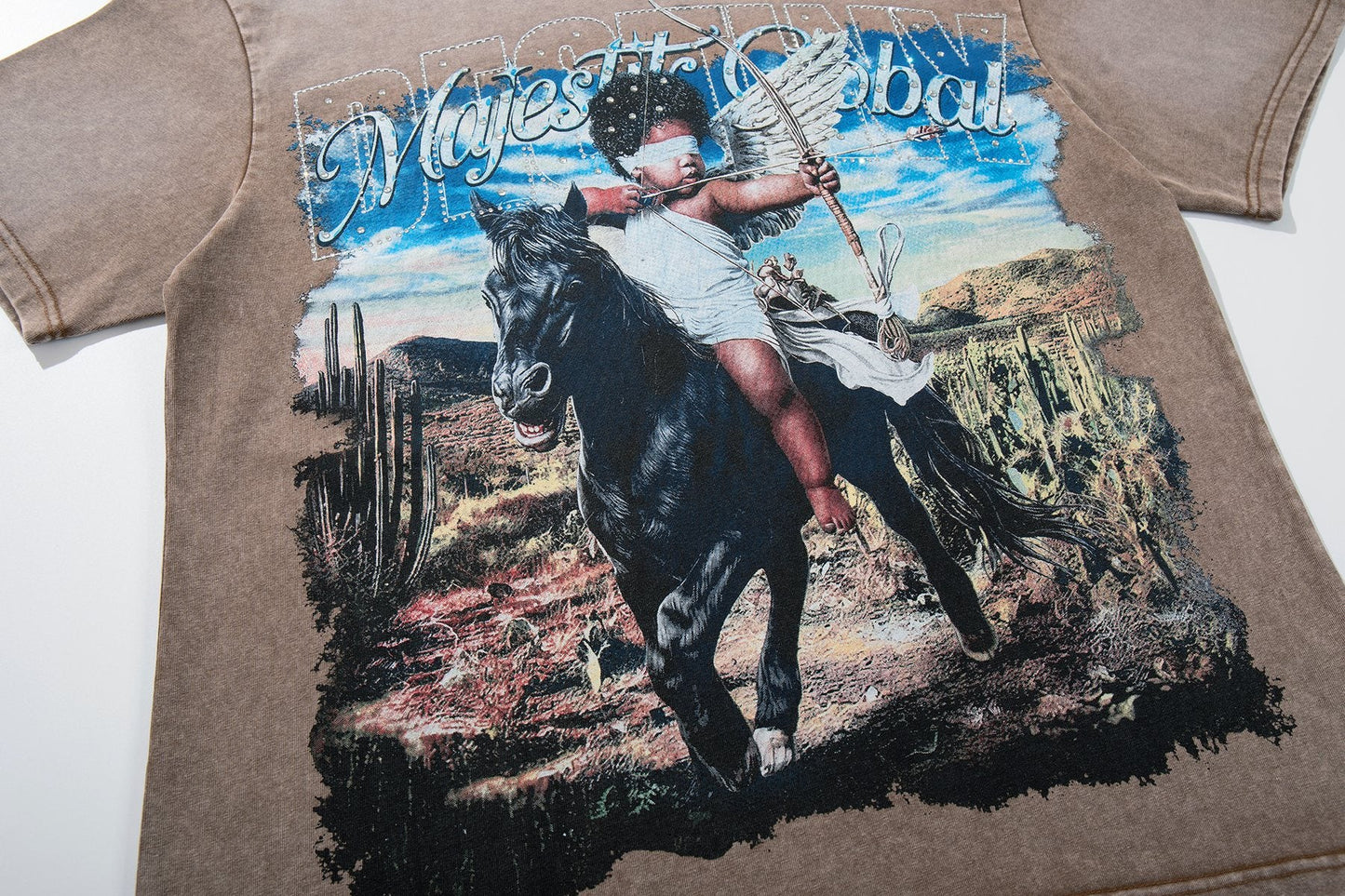 MAJESTIK Western Horse Graphic T-Shirt — detail