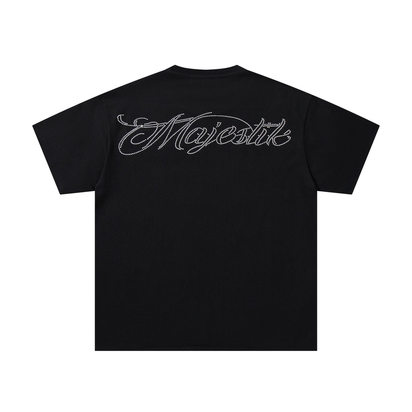 MAJESTIK Blue-Green Front & Script Back Graphic T-Shirt — back