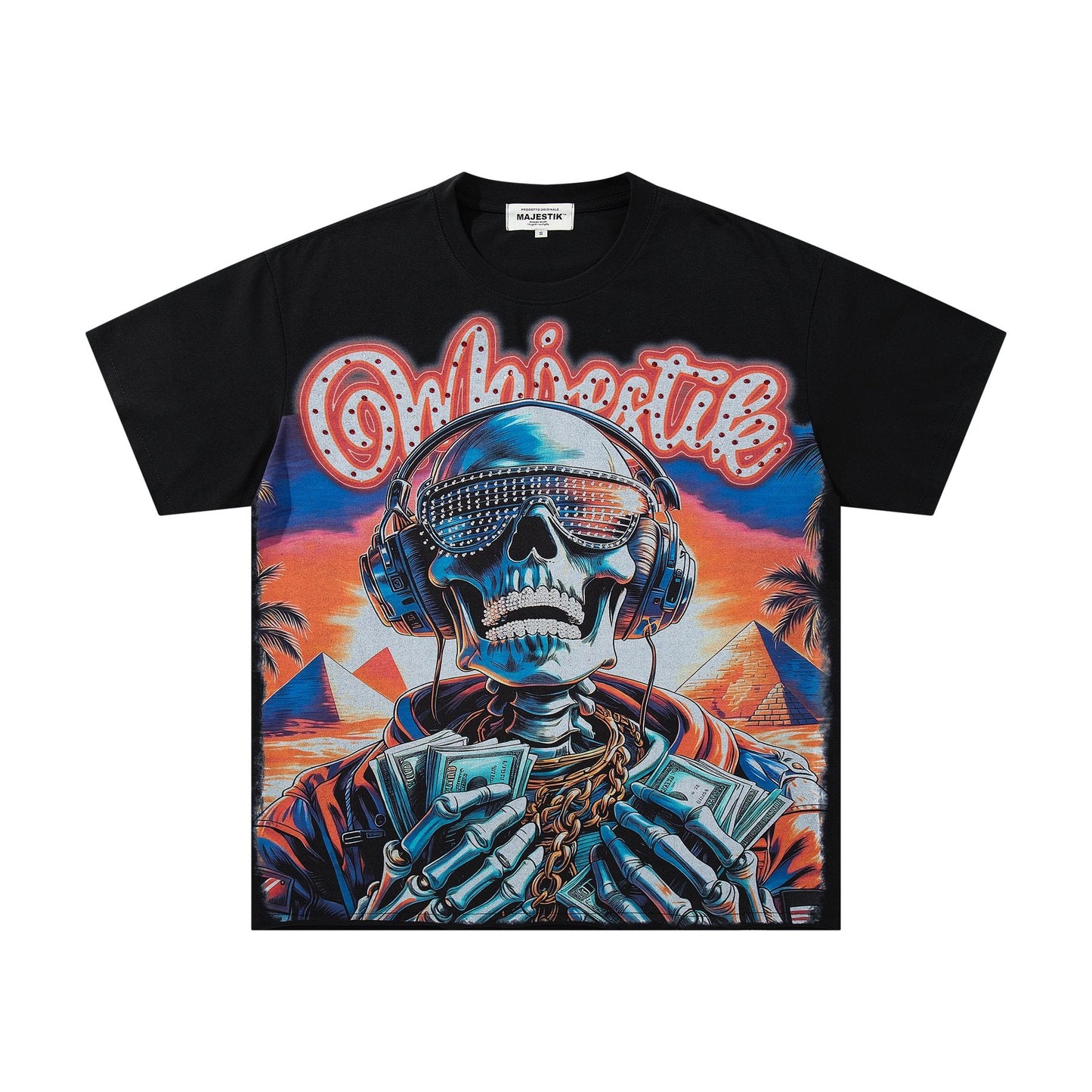 MAJESTIK Skull Graphic Short-Sleeve T-Shirt — front