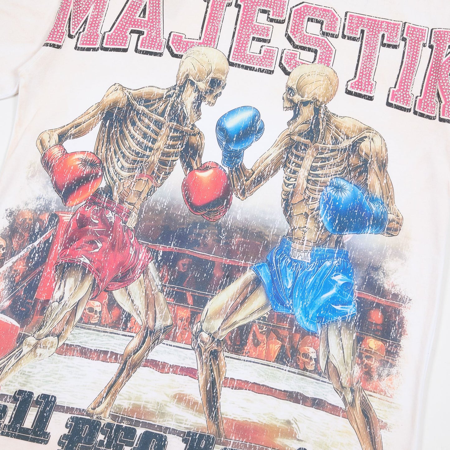 MAJESTIK Skeleton Boxing Graphic T-Shirt — detail