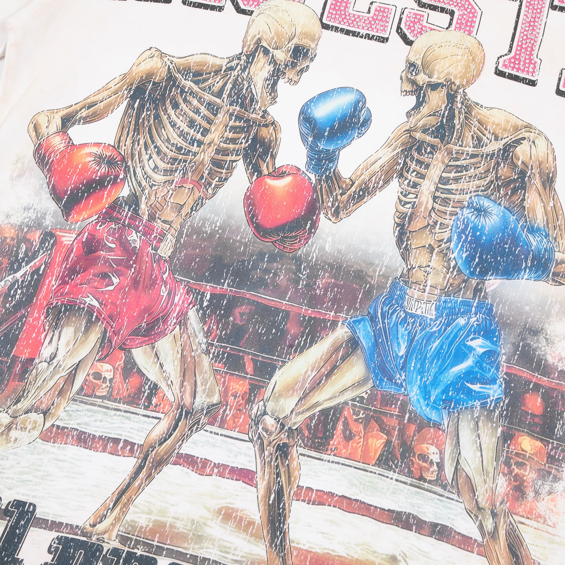 MAJESTIK Skeleton Boxing Graphic T-Shirt — detail