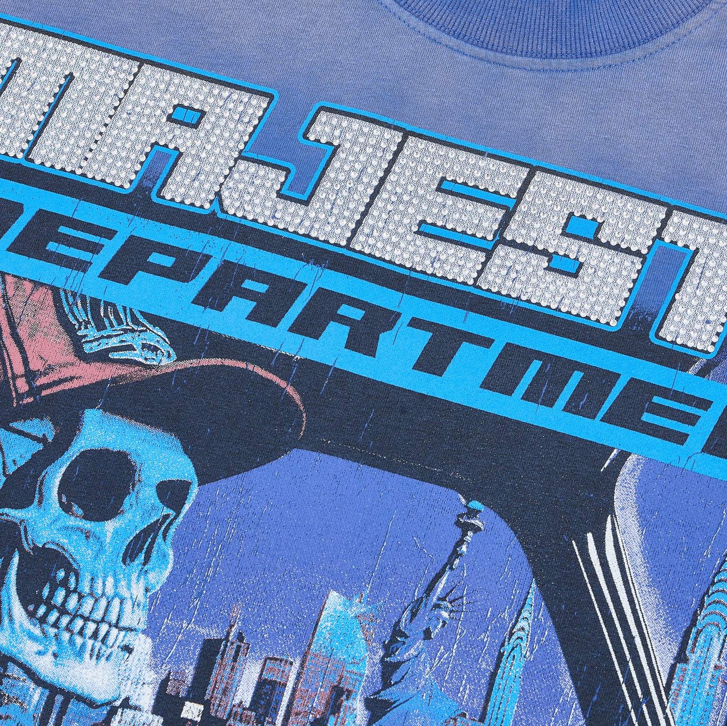 MAJESTIK Skeleton Driver Graphic T-Shirt — detail