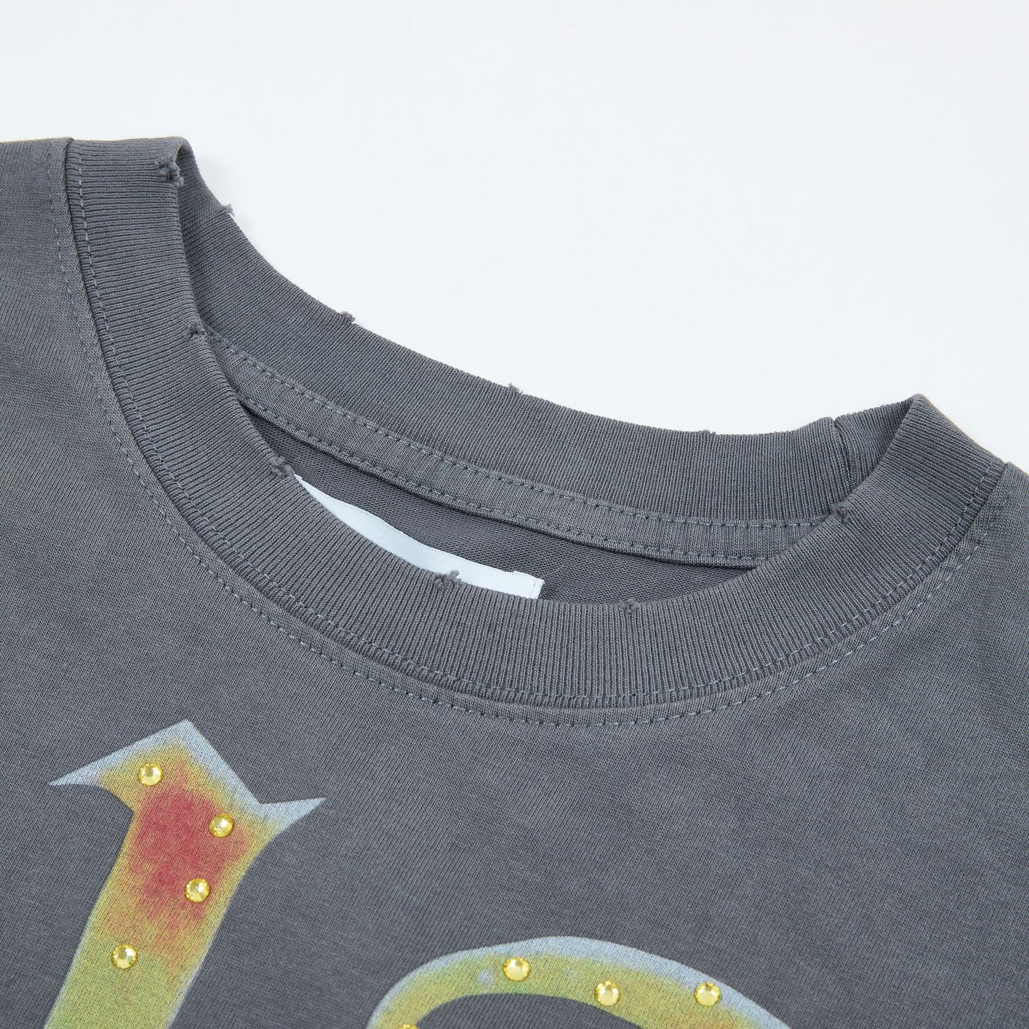 DUAA Cowboy Graphic Gray Short-Sleeve T-Shirt — detail