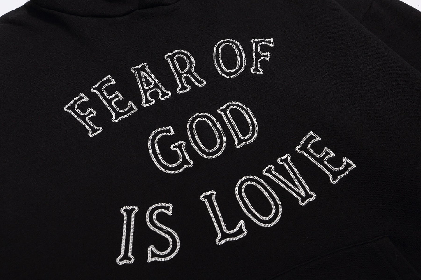 Fear of God Is Love Washed Graphic Hoodie — detail