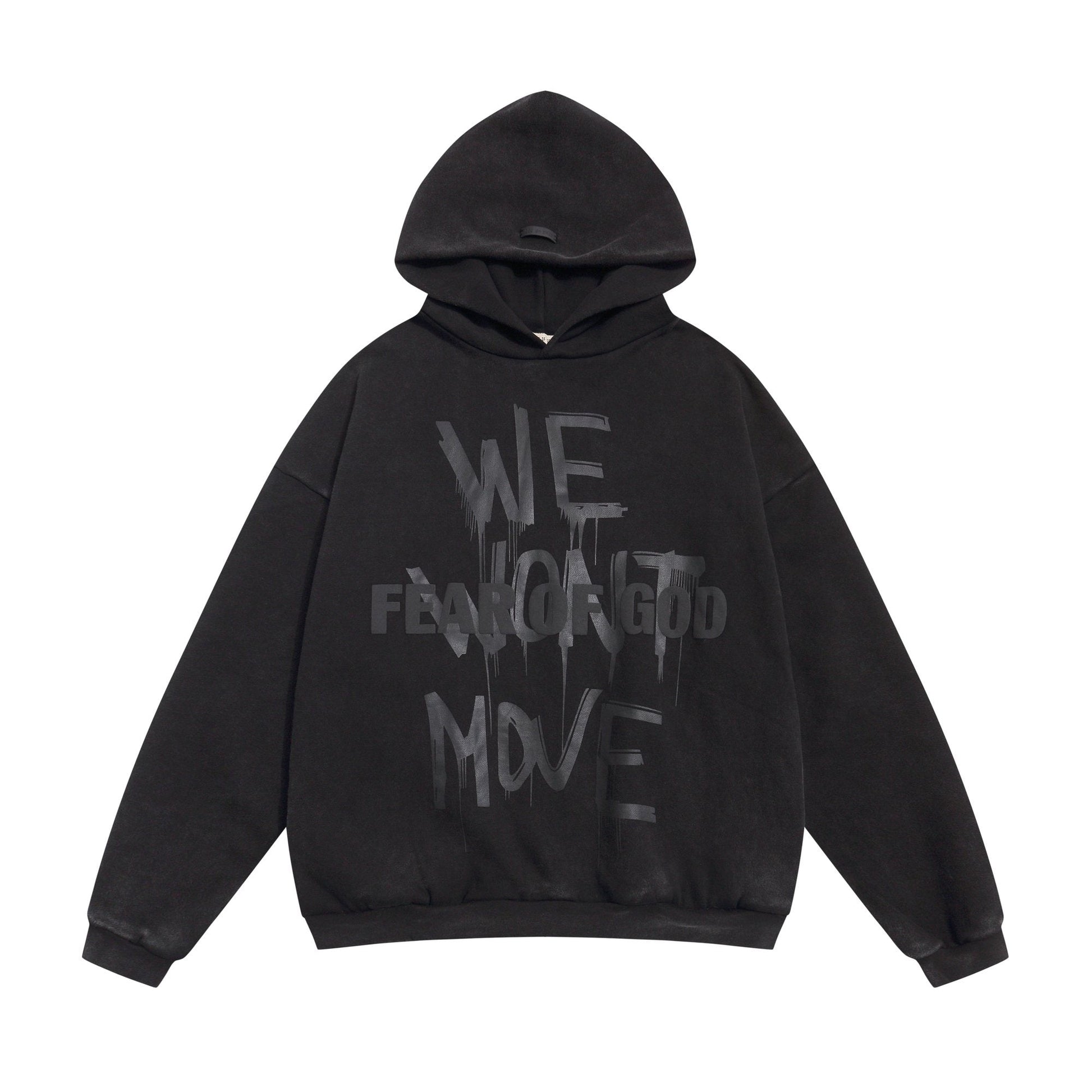 Fear of God Washed Black Side-Pocket Graphic Hoodie — hero