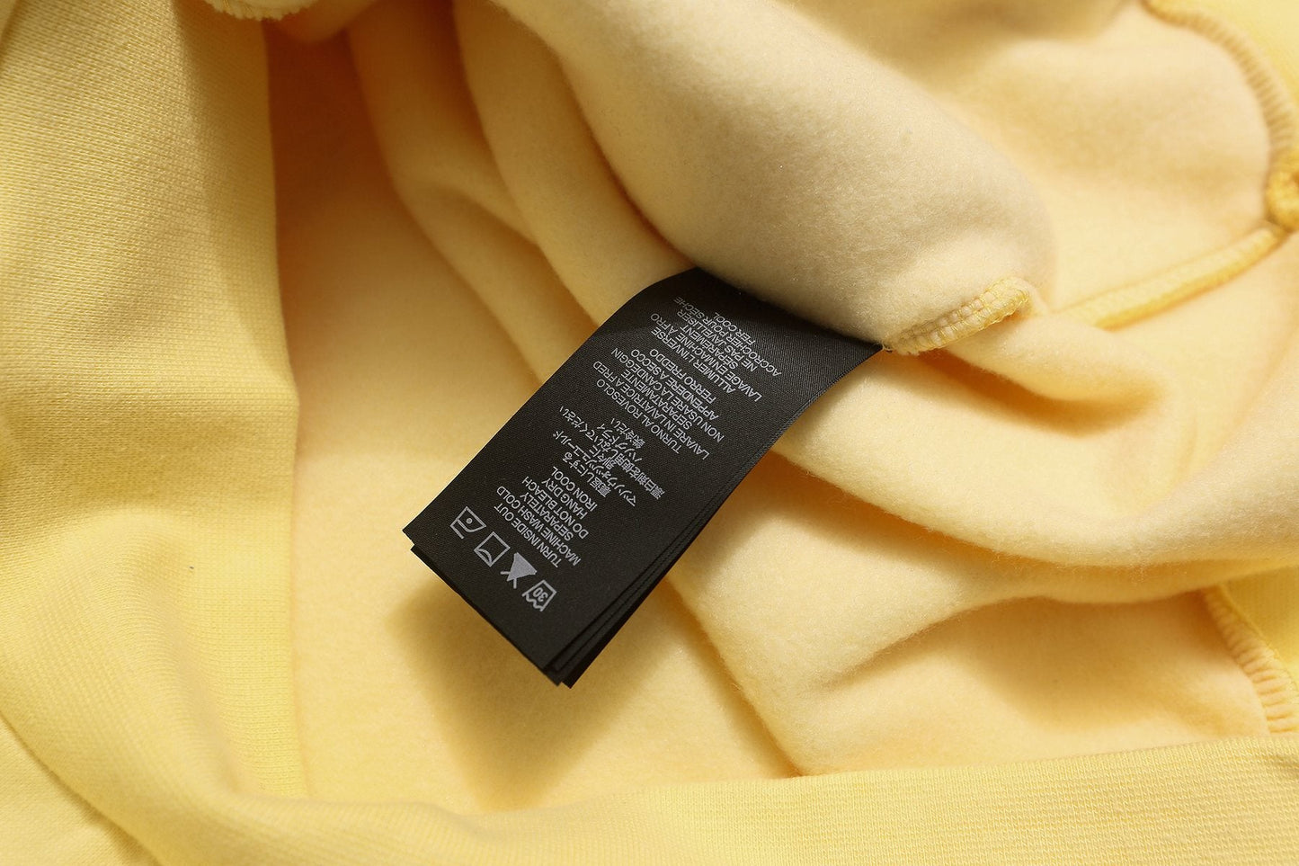 FOG Educate the Young Pale Yellow Hoodie — hang_tag